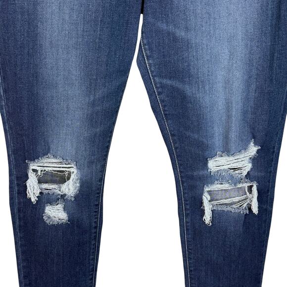 Levi’s 721 Womens SZ 34 Hi-Rise Skinny Jeans Distressed Rips Stretch Zip-Fly - Picture 3 of 12